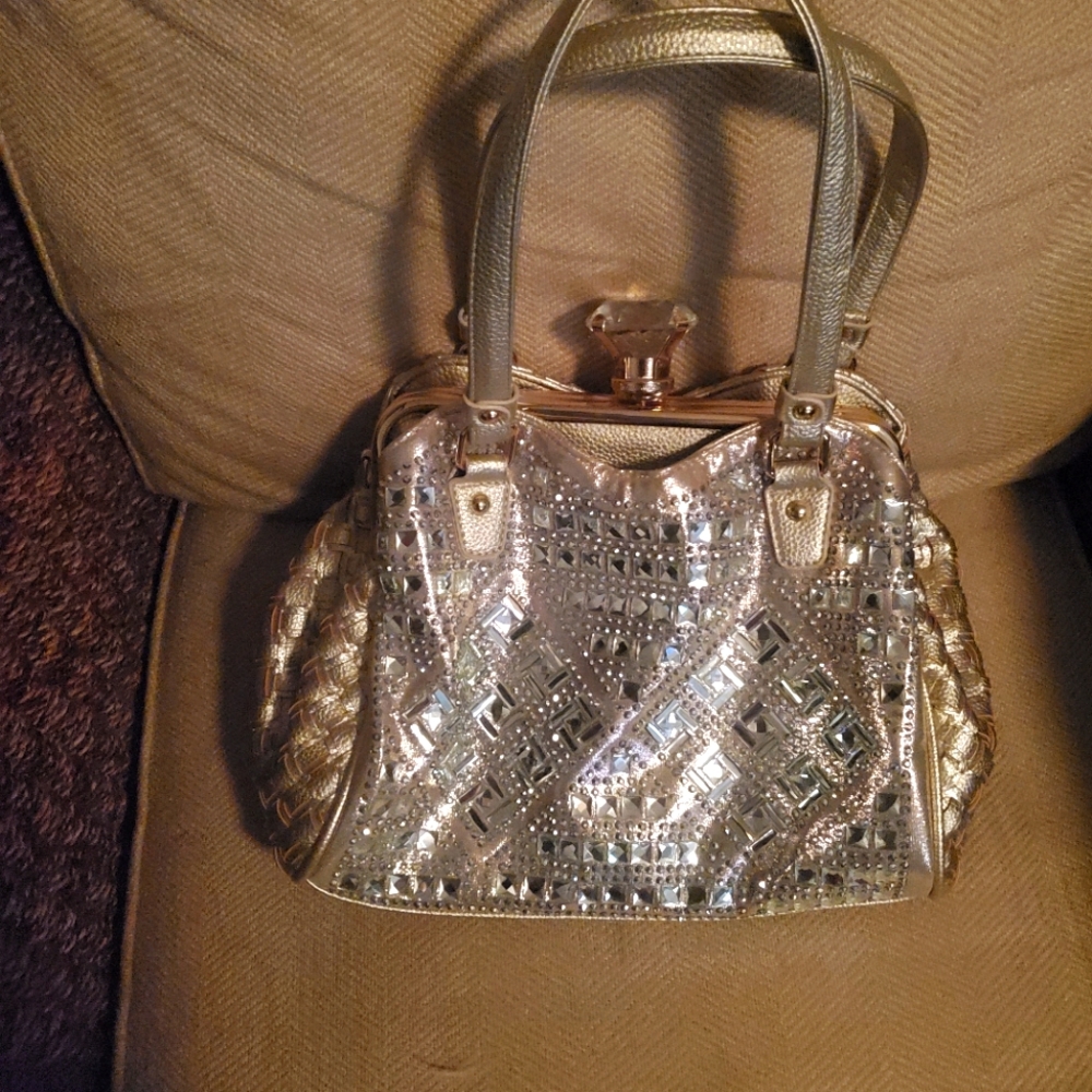Gold bling purse